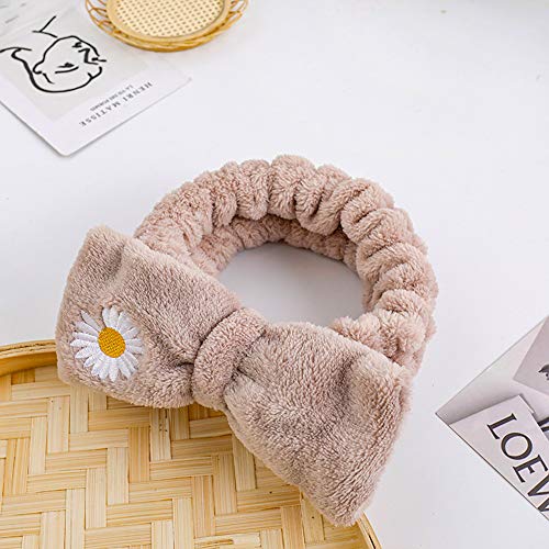DAWEIF Flower Bow Coral Velvet Soft Headband For Women Girls Wash Face Hair Holder Hairbands Turban Hair Accessories