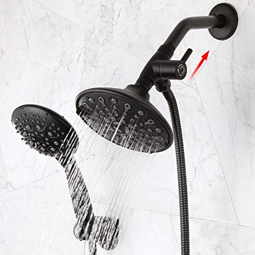 Solid Brass Shower Arm Diverter for Hand Held Showerhead and Fixed Shower Spray Head ∣ G 1/2 3-Way Bathroom Universal Shower System Replacement Part (Matte Black) - Thumbnail 3
