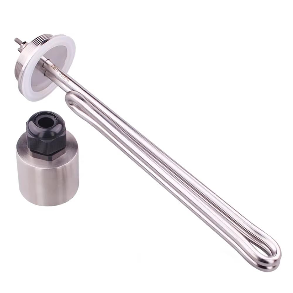 Zcxxdcx 3.5Kw L270mm Water Heater 220V 2"Tri Clamp Brewing Heating Element 2.5Kw 3.5Kw 4.5Kw 5.5Kw Electric Heater Sus304(3.5Kw L270mm)