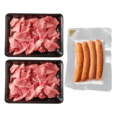 黒毛和牛切り落とし焼肉&粗挽きウインナーセット 合計1kg以上 牛肉 ビーフ 豚肉 ポーク 国産 おかず お弁当 おつまみ 鉄板焼き 食品 グルメ ミヤチク 宮崎県