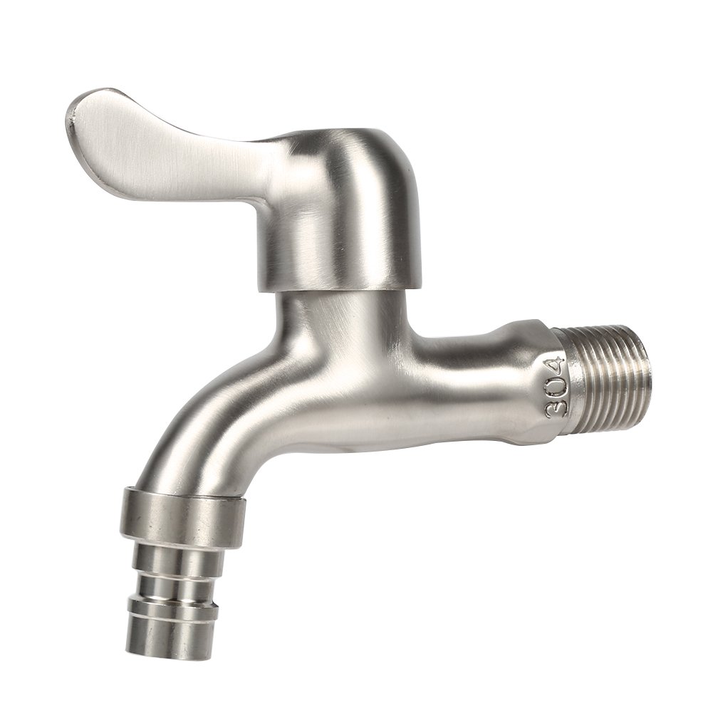 Marhynchus Robinet de Machine à Laver G1/2, Robinet en Acier Inoxydable 304 avec Cartouche à Disque Céramique, Filtre à Eau Anti-fuite pour Cuisine et Jardin (de machine à laver (buse