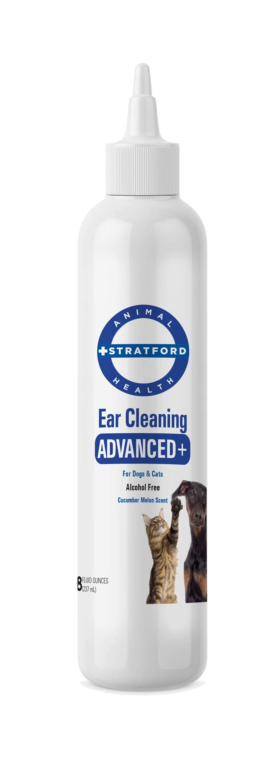 Stratford Pharmaceuticals Advanced+ Dog and Cat Ear Cleaner for Dogs Ear Infection Treatment, Wash/Clean Dog & Cats Ears, 8 oz
