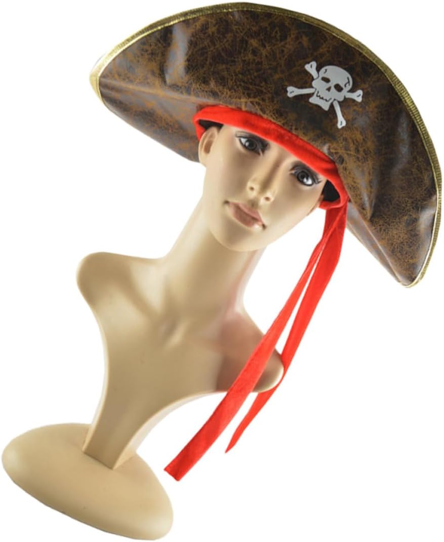 Pirate Hat Halloween Season with Dreadlocks, Cloth Coffee Tricorn