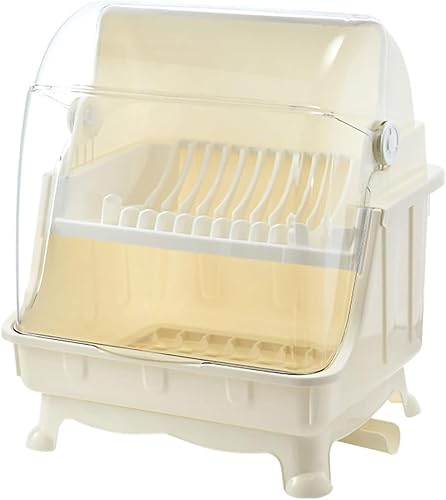 Pilipane Escurridor de platos, soporte para secadora de botellas con tapa de cubierta y escurridor extraíble, soporte para utensilios y tazas para