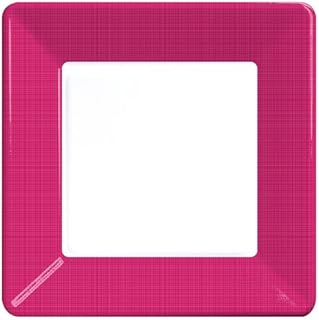 Coordinate Textured Square 7-inch Plates, Hot Magenta