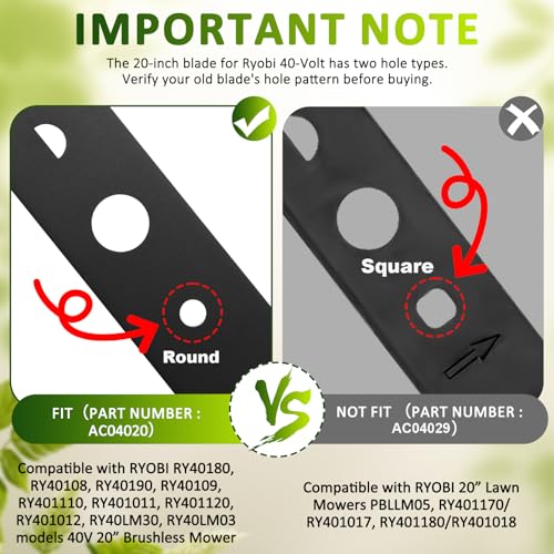 Ryobi Lawn Mower Blade Hole Comparison
