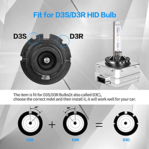 D3S/D3R 6000K Xenon Hid Replacement Bulb White Metal Stents Base 12V Car Headlight Lamps Head Lights 35W 1Pair (D3S/D3R) #TOP4