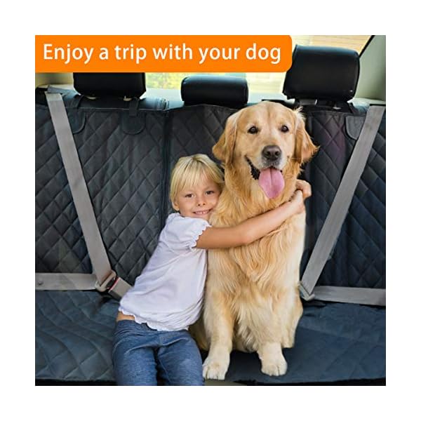 Honest-Dog-Car-Seat-Covers-with-Mesh-WindowDog-seat-Cover-with-Side-Flap-for-Cars-Trucks-and-Suvs-Waterproof-Nonslip-Pet-Seat-Cover-for-BackseatBlack-57W-x-47L Dog seat Cover with Side Flap for Cars