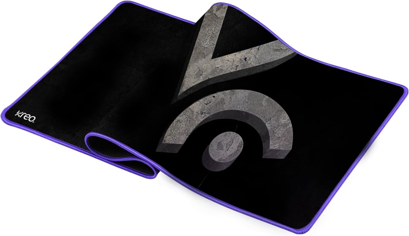 Kreo XL Mouse Pad with Top Material & Anti Skid Bottom | 3mm Thick Anti-Fray Stitched Edges | Compatible with Laser & Optical Mouse | Anti-Slip Gaming Mousepad (Igneous XL Mousepad)