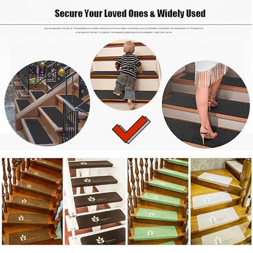 Tapis d'escalier haut de gamme marron protection de marche durable - 7