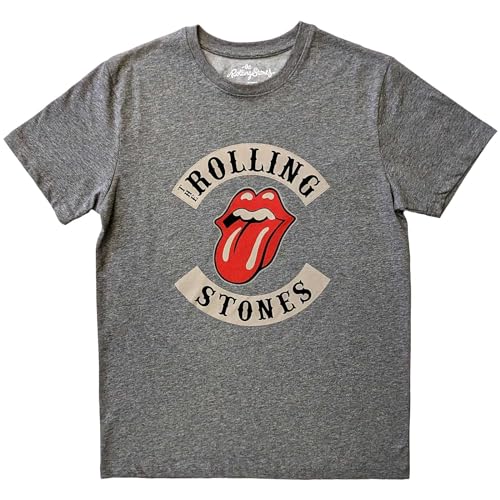 Rock Off Officially Licensed Products The Rolling Stones Biker Tongue Officiel T-Shirt Hommes Unisexe - Les Beatles, Paul McCartney, John Lennon, RIngo Starr, George Harrison Rock Off Officially Licensed Products The Rolling Stones Biker Tongue Officiel T-Shirt Hommes Unisexe