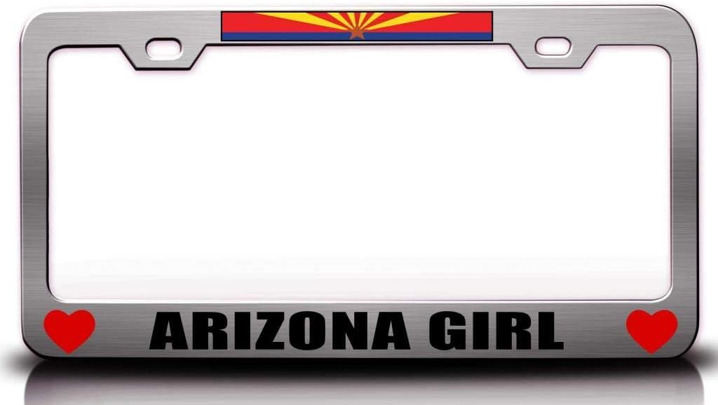 Arizona Girl State Flag Metal Car SUV Truck License Plate Frame Ch e36