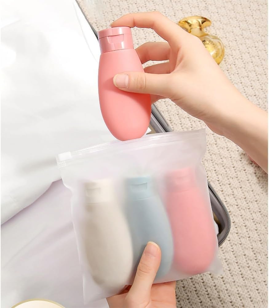 Travel Bottles For Toiletries, Pack Of 3 Shampoo Bottle Set, Toiletry Bottles, Containers Small Leakproof Mini Essentials -60Ml, Multicolour| Plastic