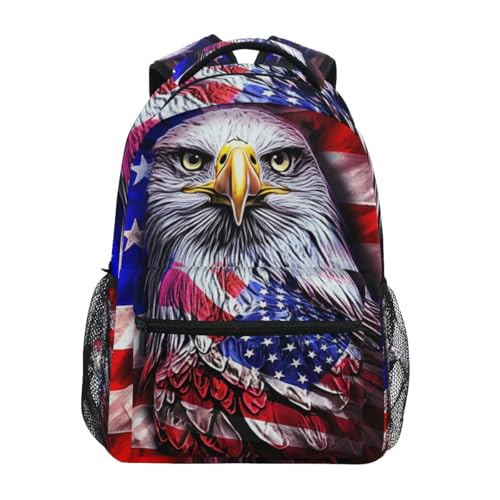 Bookbag for Girls, Us Flag Style Travel Back Pack, Kids Back to School Supplies, Ideal for Ages 6–14