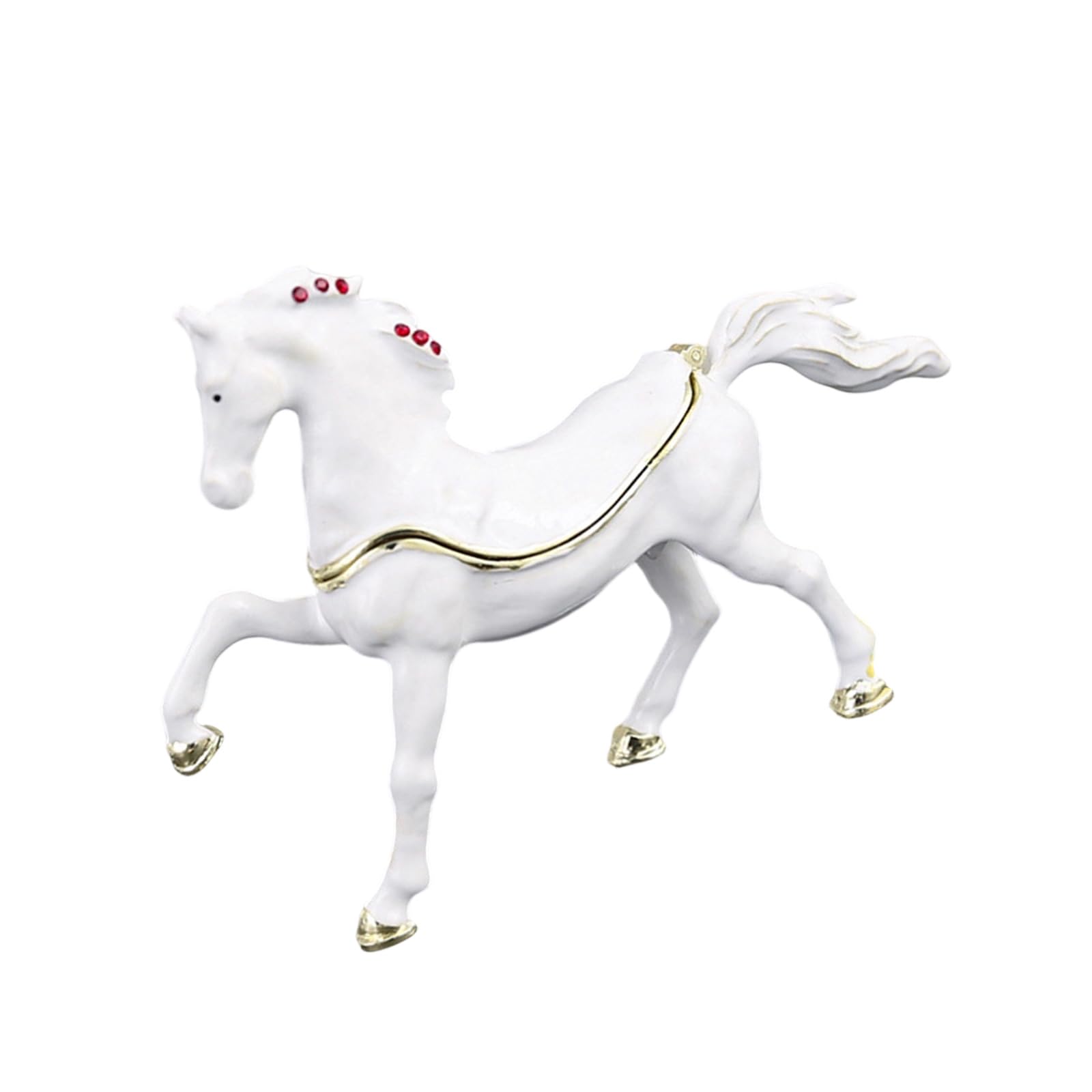 carotoe Friendly Horse Sculpture with Practical Storage Space Suitable and Cultural Home Accent White Horse Shaped Figurine