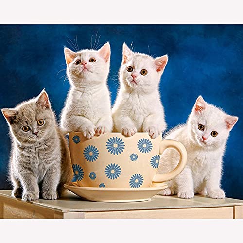 Diamant peinture chat mignon grand format 80x220cm anti stress complet