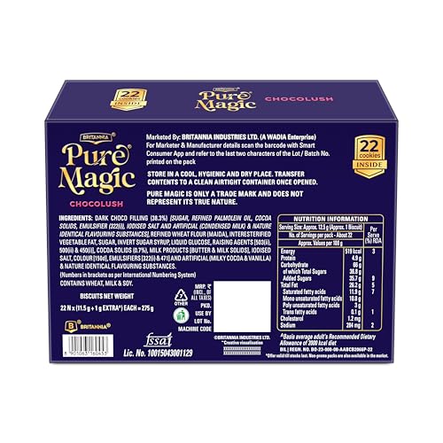 Image of Britannia Pure Magic Chocolush - Delicious Choco Filled Cookie | 300 gm | Live this moment with crunchy and gooey choco filling cookie (Pack of 2)