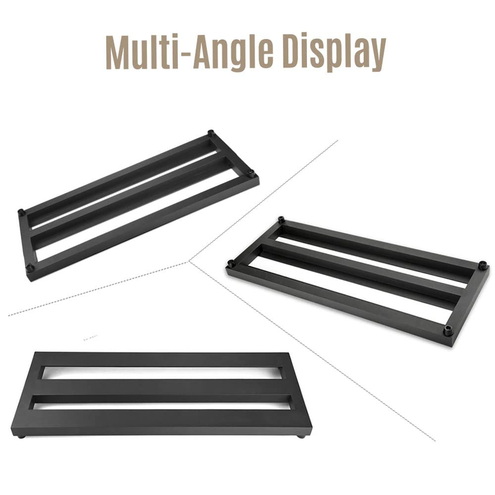 Btuty Gitarreneffekt-Pedalboard, mittelgroß, Aluminiumlegierung, 50 x 19,1 cm, mit Tragetasche
