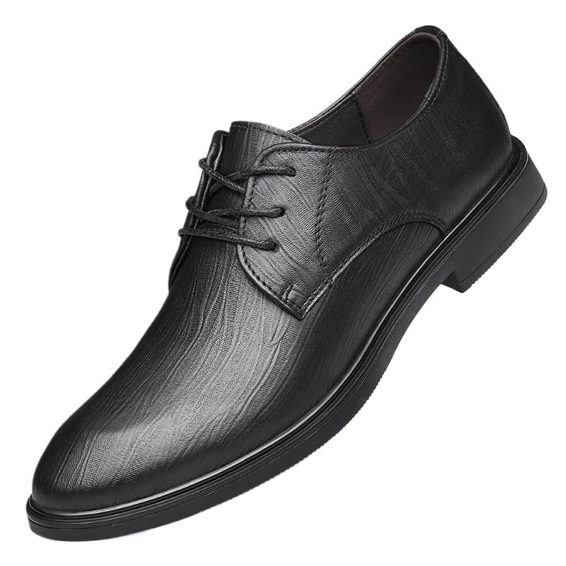 Men's Casual Dress Shoes Classic Lace-up Formal Tuxedo Shoes New Shoes Dress Oxford for Men Round Toe Leather Shoes Block Heel Low Top Rubber Sole Non Slip Resistant Party