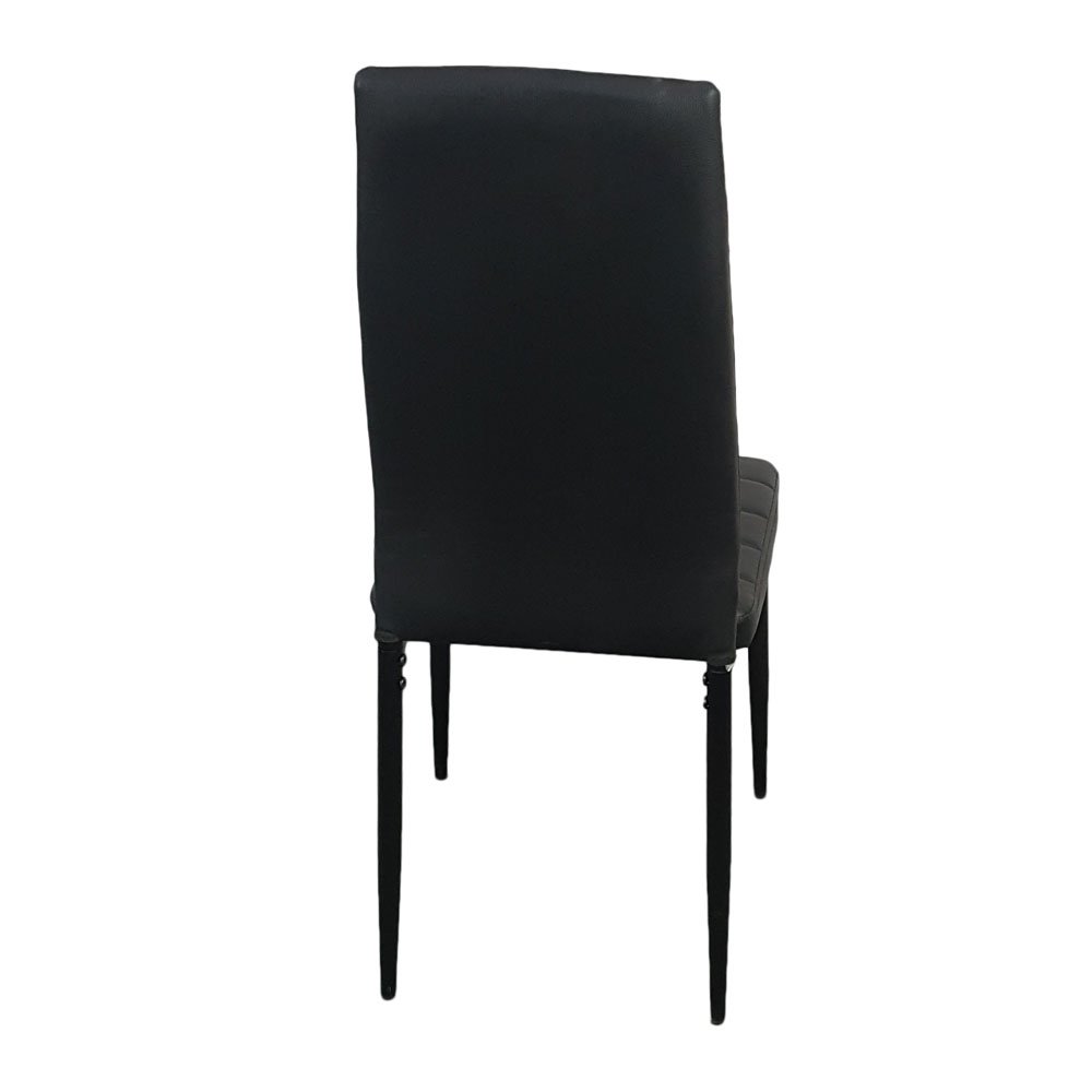 LEADZM Lot de 4 Chaises de Salle à Manger, Dossier Ensemble Noir | Siège Rembourré épais, Chaises de Cuisine