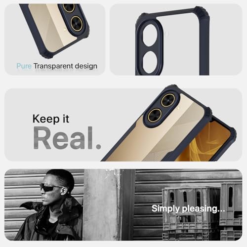 Image of Pikkme Back Cover for Poco C71 / Redmi A5 | Ultra Hyrbid | Full Camera Protection | Raised Edge | Crystal Clear Transparent Bumper Case (Blue)