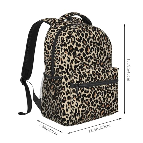 Leopard Cheetah Print Retro 70s Brown Women's Backpack - 11.4 x 7.8 x 15.7 Inches3