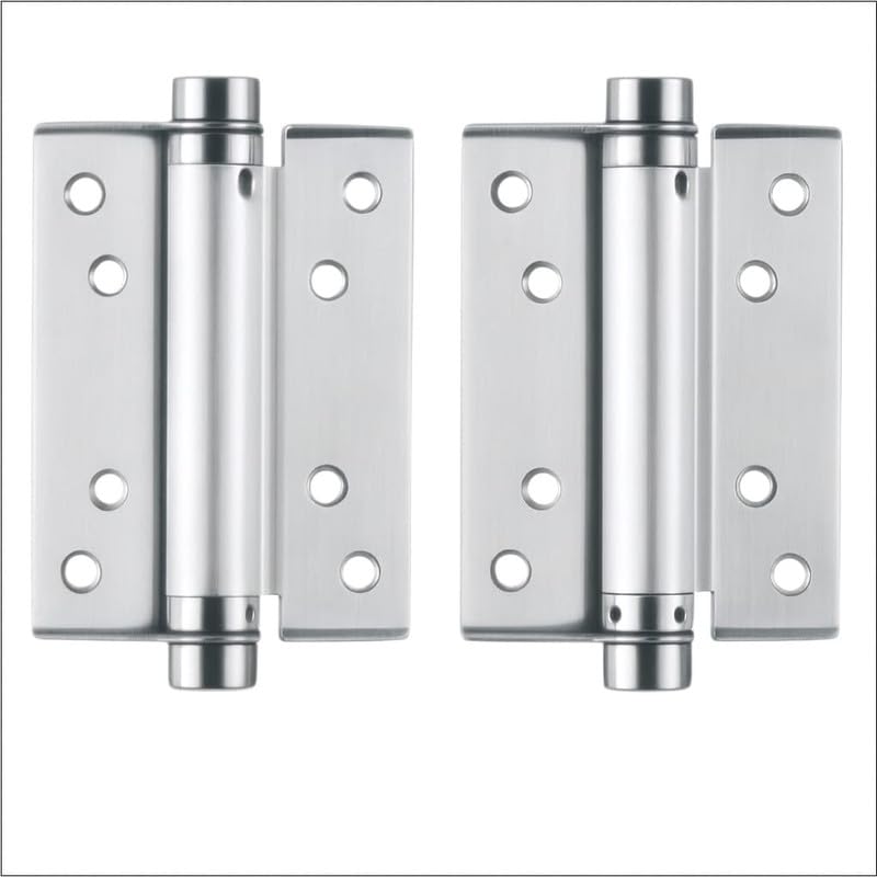 Prince Eleven 2 PCS Spring Door Hinges with Screws | Adjustable Self Closing Hinges | Heavy Duty Commercial Grade Door Hardware for Wooden and Metal Doors (Silver, 5 Inch)-image-5