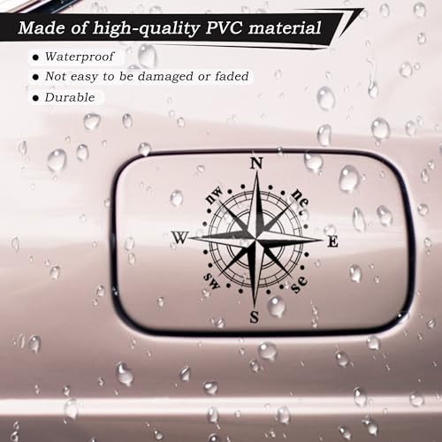 Image of 2 PCS Compass Car Stickers Compass Shaped Car Decal Decorative Sticker Car Sticker for Car Truck SUV Off-Road Vehicles (Black)
