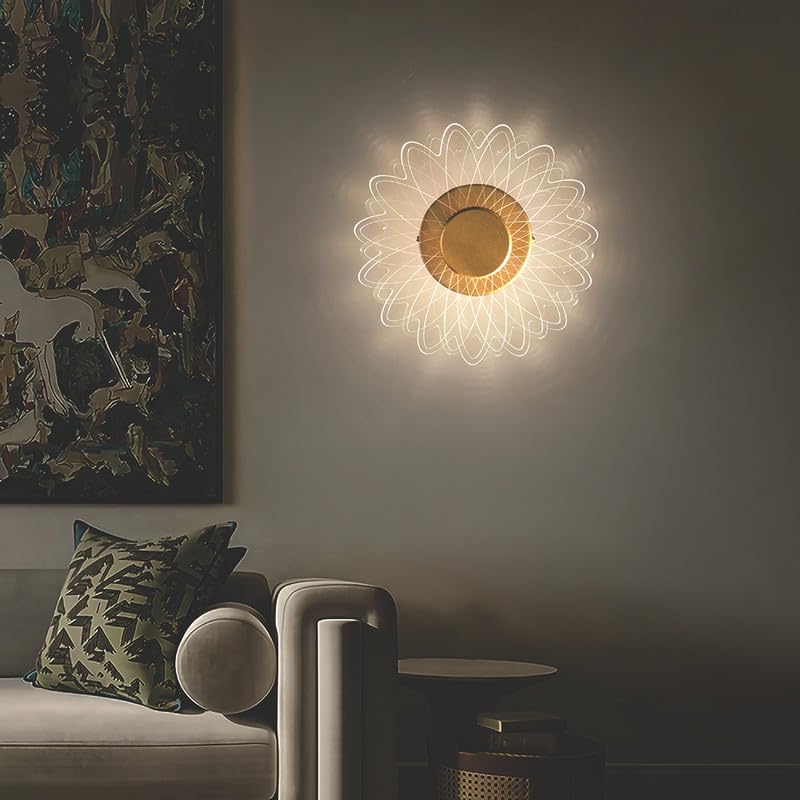 Image of Spiral Gride Glow 3-in-1 LED Wall Light | (Glowing Circular 3-in-1 LED Wall Light, Pack 1) (Artistic Petal Design, Pack of 1)