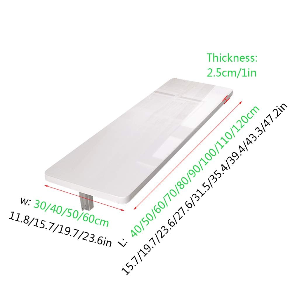 Mesa plegable de pared compacta para cocina, escritorio de corte fácil de limpiar, 80 x 50 cm, elegante mesa plegable azul para espacios pequeños y oficina en casa