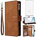 Asuwish Compatible with Samsung Galaxy Note 10 Plus Glaxay Note10+ 5G Wallet Case Tempered Glass Screen Protector and Card Holder Phone Cases for Gaxaly Note10 + Notes 10+ Ten Not S10 10Plus Brown