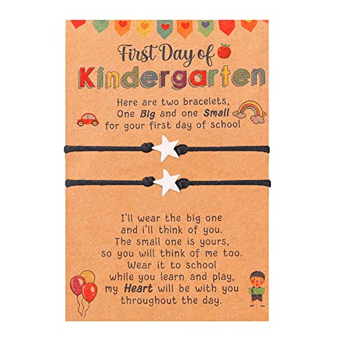 First Day of School Bracelets for Mommy and Me Kindergarten Bracelets,Back to School Bracelets Mother and Daughter Matching Heart Wish Bracelets for First Day of Kindergarten Bracelets Back to School Butterfly Dinosaur Bracelets