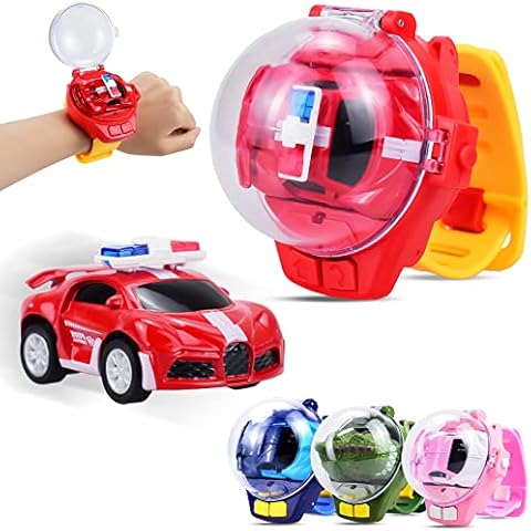 2023 New Mini Remote Control Car Watch toys USB Charging Cartoon RC Small Car,Interactive Game Toys,Gift for Boys and Girls Birthday (Red) Cover