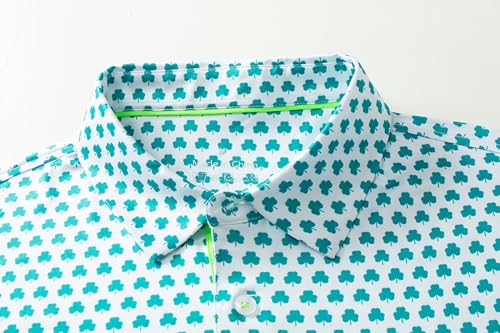 Mens Golf Shirts Quick Dry Moisture Wicking Casual Short Sleeve Performance Athletic Print Collared Stylish Men Polo Shirt2