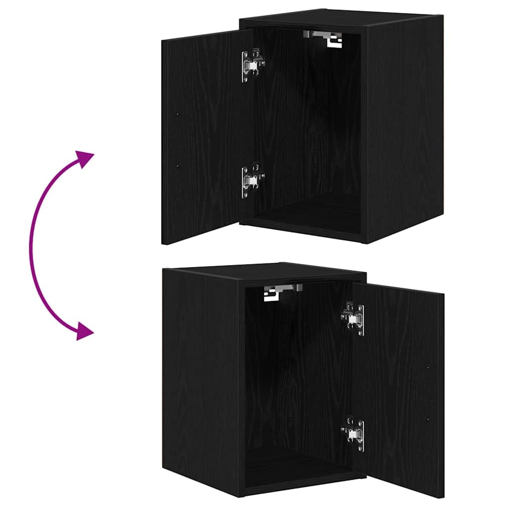 Générique Armoires murales de Garage 2 pcs Noir Bois d'ingénierie,Entreprise & Industrie,Stockage Industriel,Armoires industrielles,Noir,12.4 KG,860610