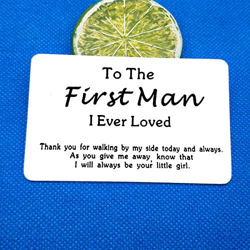 Father of The Bride Gift, Gift for Dad on Wedding, to My First Man I Ever Loved Engraved Wallet Insert Card, Wedding Day Gift for Dad from Daughter, Dad of The Bride Gift for Wedding Keepsake for Dad2