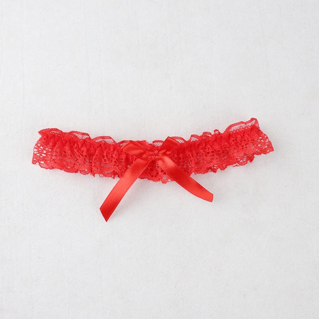 Donne Sexy Fiocco Pizzo Gamba Anello Lingerie Floreale Giarrettiere Cintura Bowknot Gamba Loop (Color : A, Size : One Size)