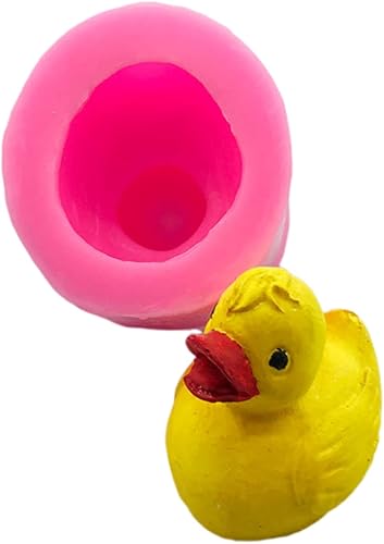 Fondant Mould 2Pcs 3D Three Dimensional Little Yellow Duck Silicone Mold Sugar Foiling Pudding French Bake Mousse Cake Mold Handmade Soap Mold