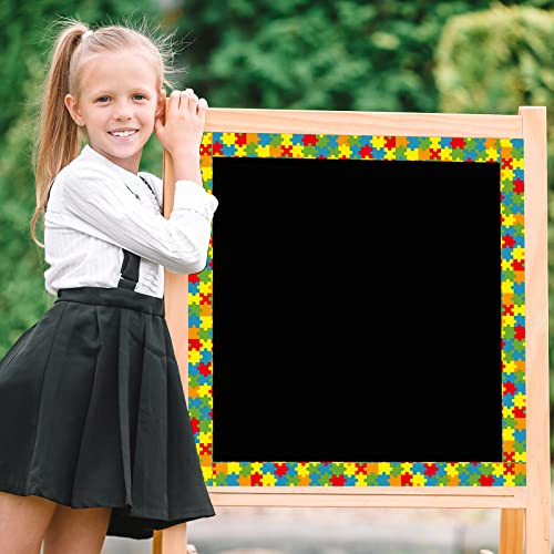 Image of 69ft Puzzle Bulletin Board Border Stickers Puzzle Pieces Bulletin Board Decoration Piece of Gods Plan Border Stickers Holiday Bulletin Trim Borders for School Classroom Sunday School Wall Decor