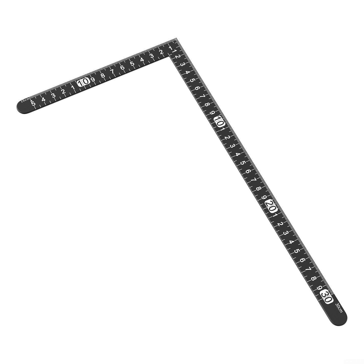 Righello Quadrato Acciaio Carbonio 33x16.5cm Nero