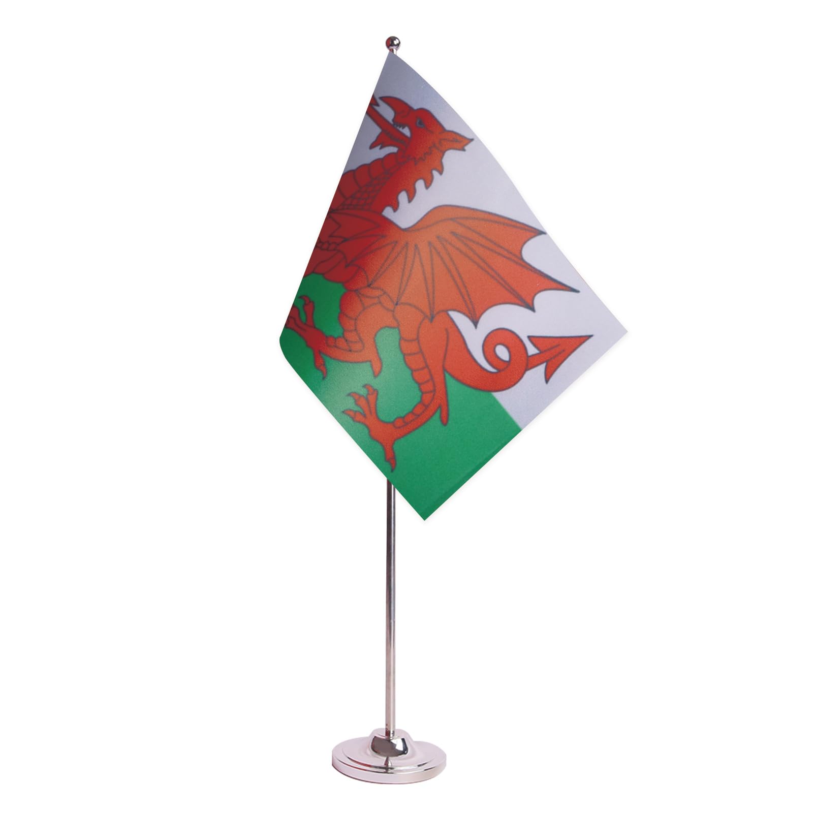 AZ FLAG Wales Table Flag 22x15 cm Welsh Desk Banner Satin Metal Base