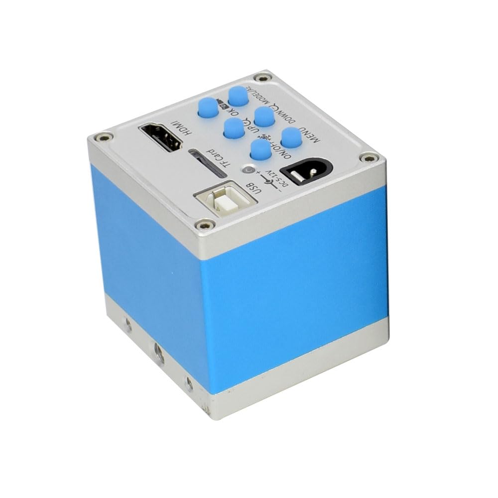 Videocamera per microscopio Digitale USB da 21 MP HD HDMI Fotocamera per microscopio Digitale e Obiettivo con Attacco C 300X con Luce ad Anello Regolabile a 56 LED