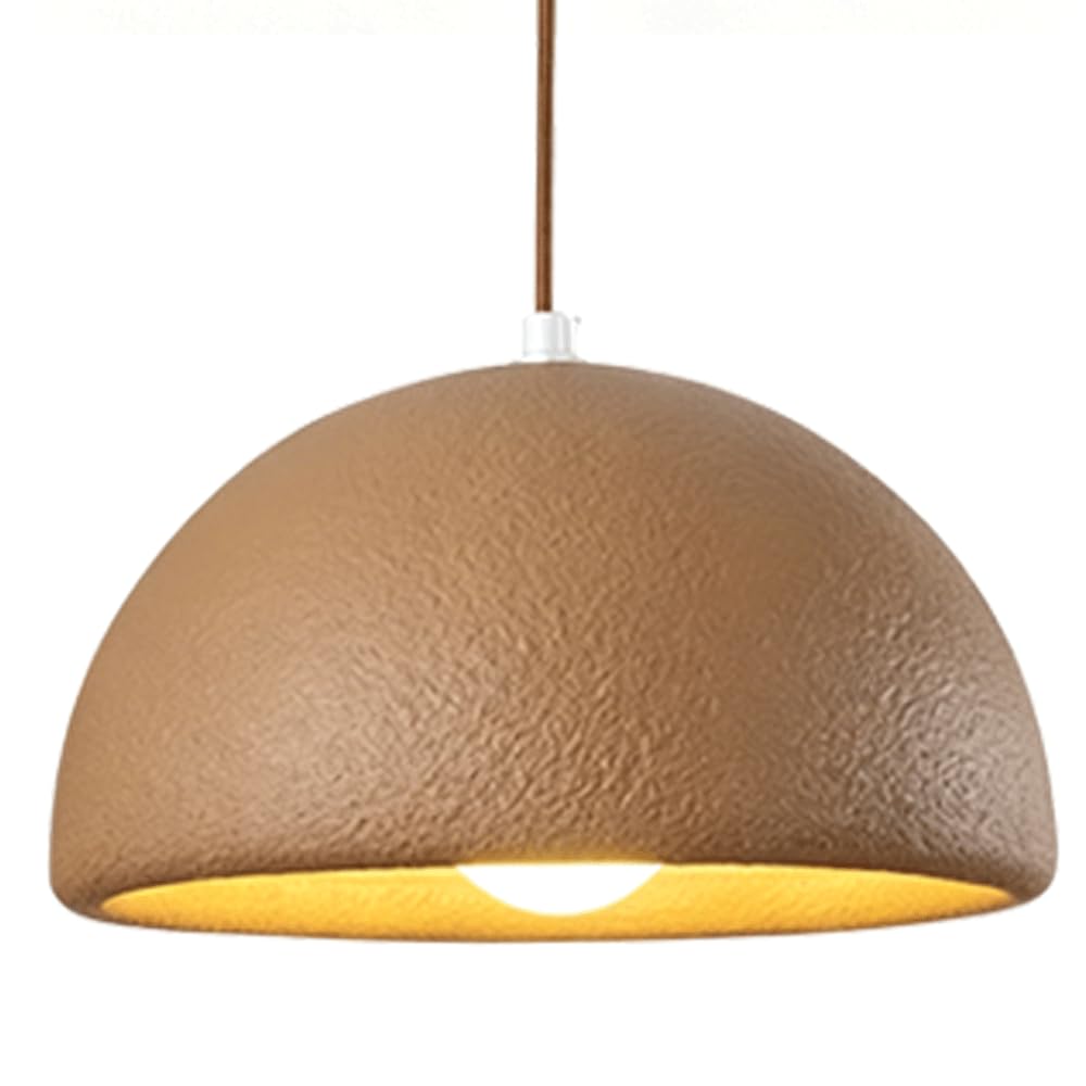 ESIYUVO Minimalist Dome Pendant Light Dome Hanging Lamp Retro Semi-Circle Chandelier High-Density Polystyrene Kitchen Island Lighting Fixture E27 for Entryway Bar Counter Corner Apartment Loft