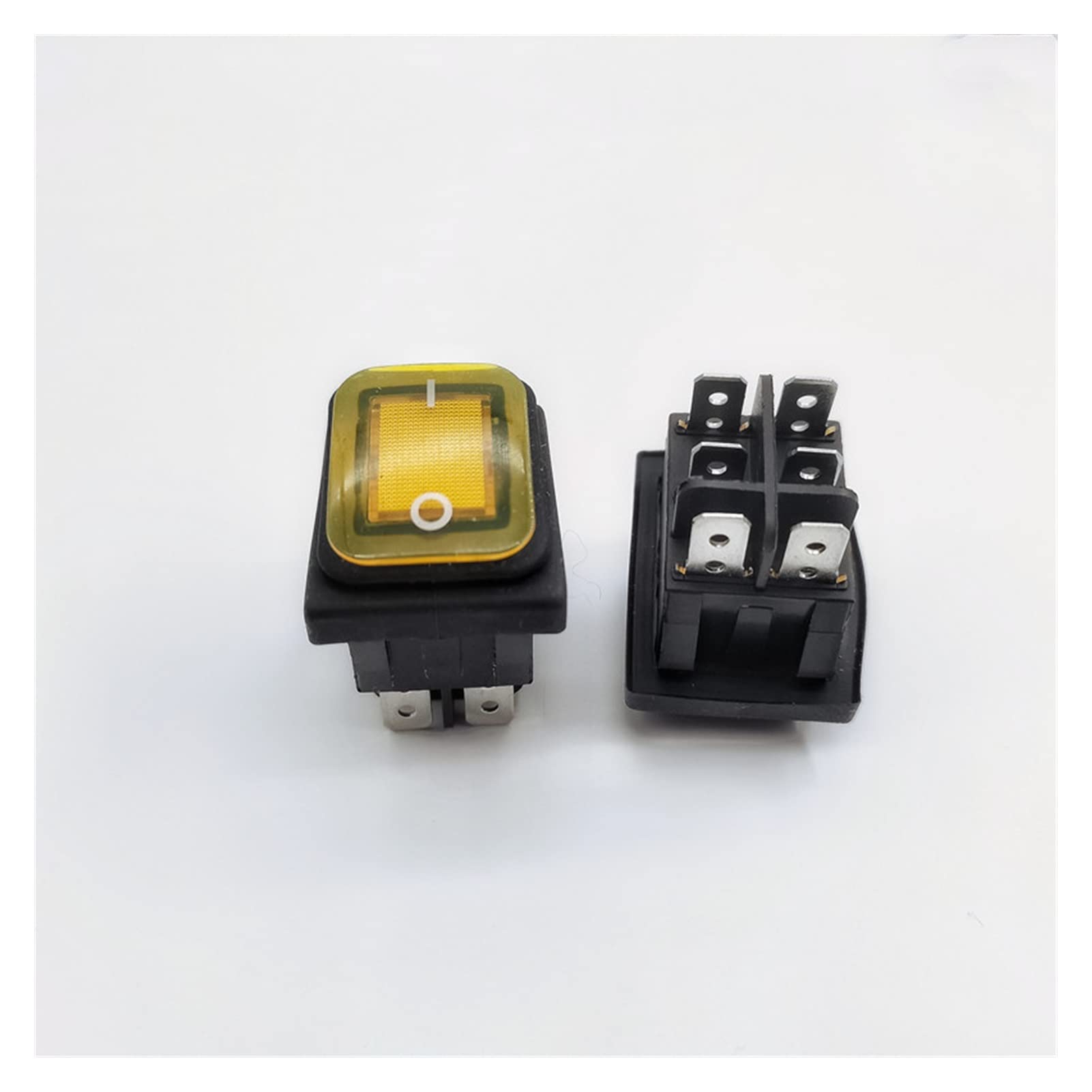 Interrupteur à Bascule 220V Jaune pour Outillage de Jardin et Nettoyeur Haute Pression