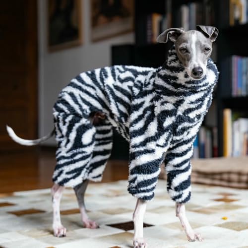 IUOUTG Windhund-Mantel Mit 4 Beinen, Langen Ärmeln, Hals, Warmer Fleece, Whippet-Pullover, Overalls Für Italienische Windhunde, Winter-Hundemäntel, Einteiler Für Große Hunde