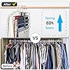 Magic Pants Hangers Space Saving - 2 Pack for Closet Multiple Layers Multifunctional Uses Rack Organizer for Trousers Scarves Slack (2 Pack with 10 Metal Clips) #1
