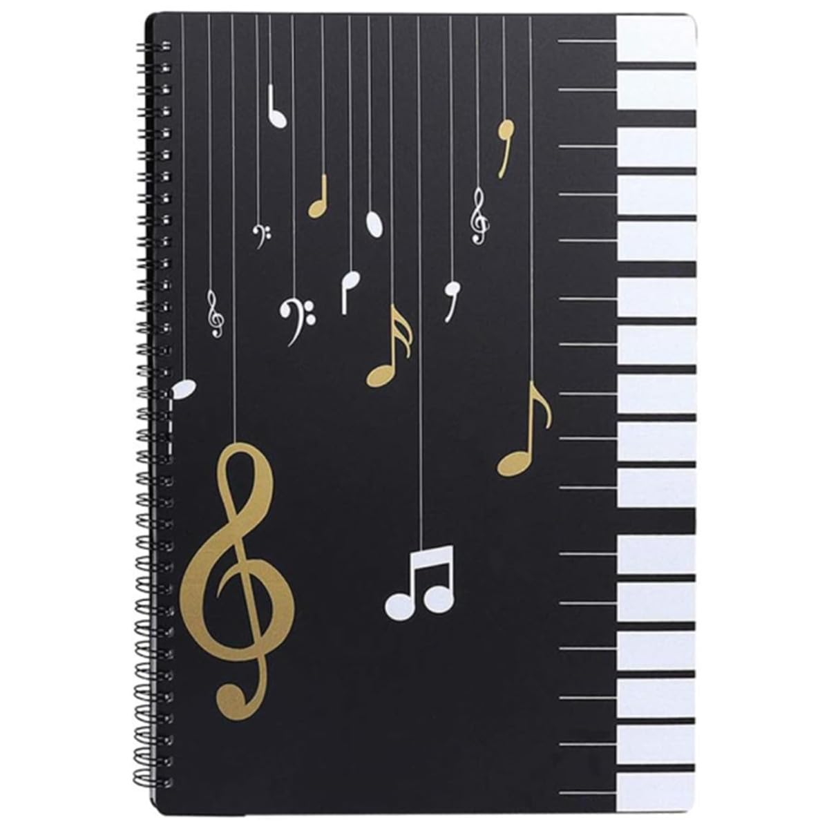 Teczka na nuty A4, 40 kieszeni/80 stron teczka na dokumenty, teczka na dokumenty, plastikowy uchwyt na dokumenty fortepianowe do chóru, na nuty, papier, obrazy, zdjęcia