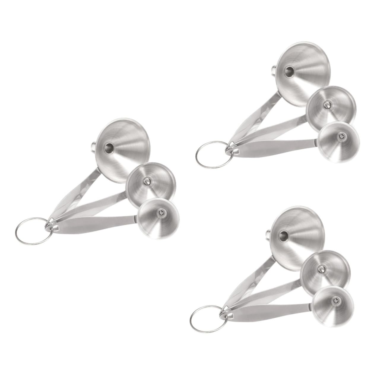 OUNONA 15piezas Conjunto De Embudos De Acero Inoxidable Cepillos De Limpieza Herramientas De Cocina Para Transferir Líquidos Como Salsa De Soja y Medianos y Pequeños