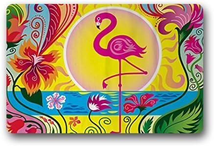 New Hot Wind Novelty Design Custom Flamingo Indoor/Outdoor Doormat Machine-washable Floor/Bath Decor Mats Rug