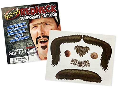 Billy Bob StacheTats Hillbilly Mustache Temporary Tattoo Funny Costume Accessory